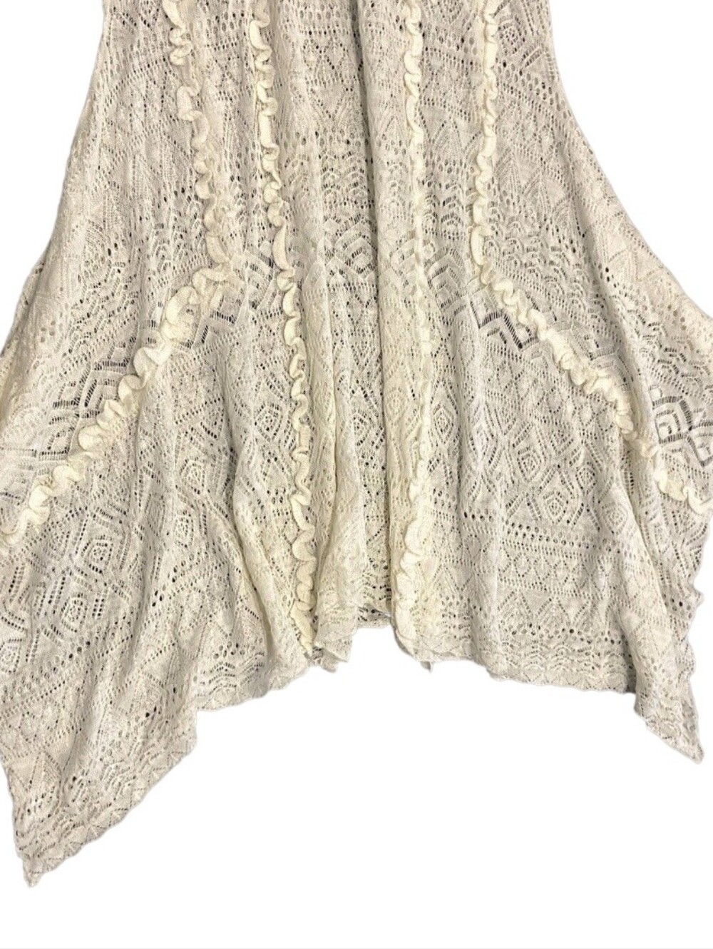 Zara Cream Lace Swim Cover-Up  Coastal Boho Cottagecore Resortwear Vacation - Picture 8 of 10